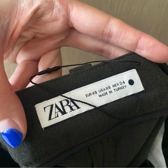 Zara pleated mini skort dark grey khaki - Picture 6 of 11